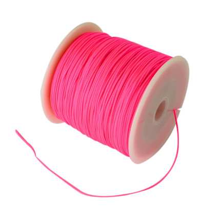 Fil de jade/nylon tressé - rose fluo