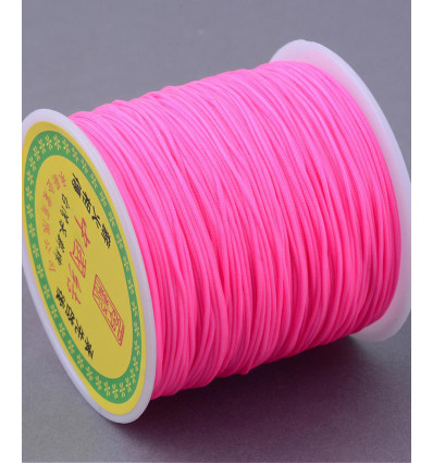 Fil de jade/nylon tressé - rose fluo clair