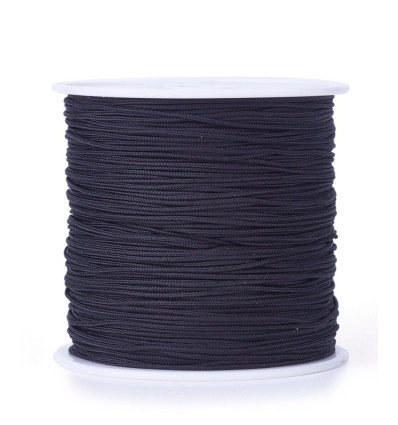 Fil de jade/nylon tressé - noir