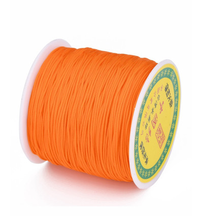 Fil de jade/nylon tressé - orange foncé