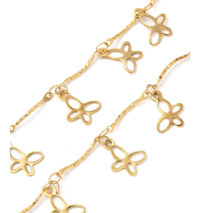 Chaine papillons - acier inoxydable (10 cm)
