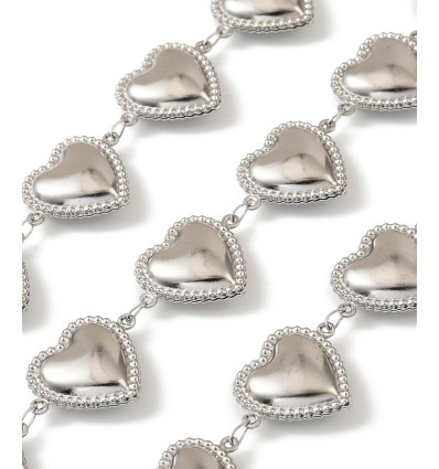 Chaine coeur XL - acier inoxydable (10 cm)