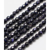 8mm - Chapelet pierre - gold stone bleu synthétique
