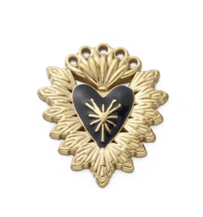 Pendentif oeil articulé + zircon vert