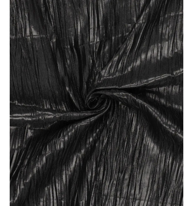Tissu plissé lamé noir 