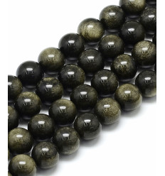 8mm - Chapelet pierre - obsidienne