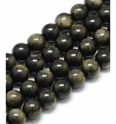 8mm - Chapelet pierre - obsidienne