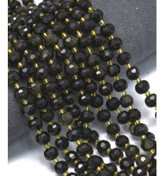 8mm - Chapelet pierre - obsidienne