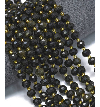 8mm - Chapelet pierre - obsidienne