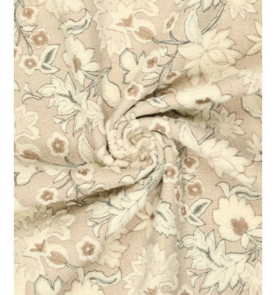 Tissu jacquard bio "Leaf" - Mind The Maker