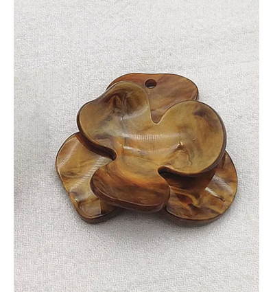 pendentif fleur grande pensée en acétate