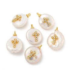 Pendentif perle de culture avec étoile plaquée or