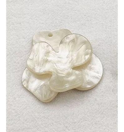 pendentif fleur grande pensée en acétate