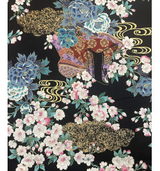 Tissu Sakura on blue by Kokka