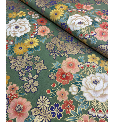 Tissu Sakura on blue by Kokka