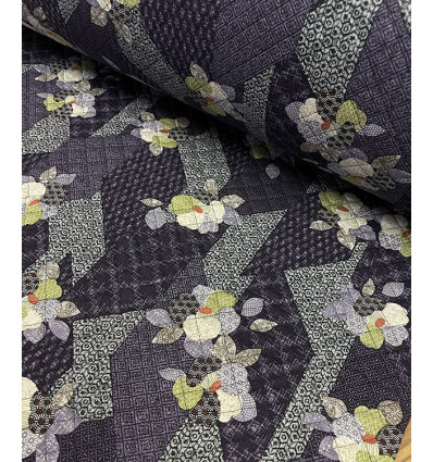 Tissu Sakura on blue by Kokka