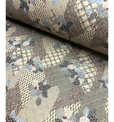 Tissu Sakura on blue by Kokka