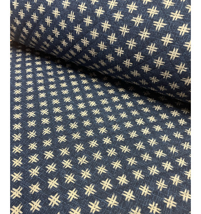 Tissu Sakura on blue by Kokka