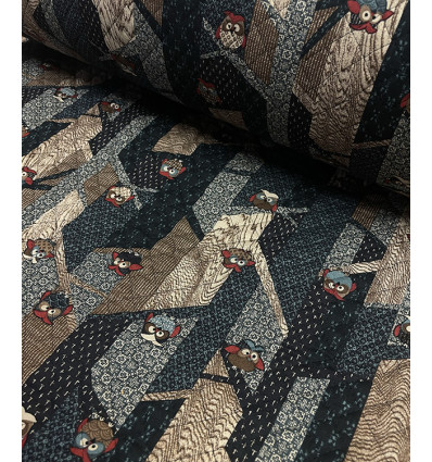 Tissu Sakura on blue by Kokka