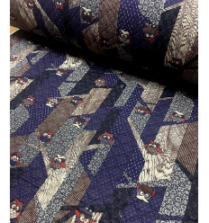 Tissu Sakura on blue by Kokka