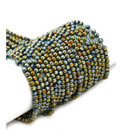 3x2.5mm - Chapelet perle en verre à facettes