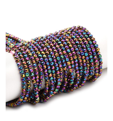 3x2.5mm - Chapelet perle en verre à facettes