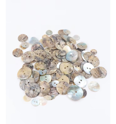 10mm - Bouton 2 trous nacre naturelle