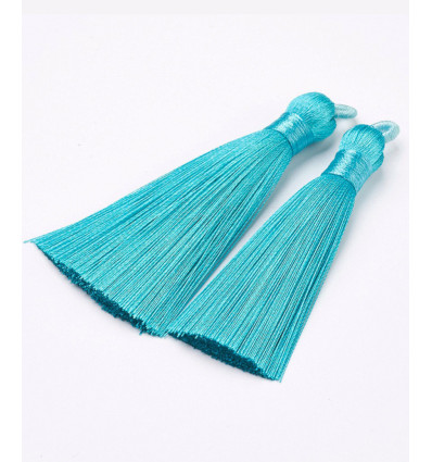 Pompon nylon bleu electrique