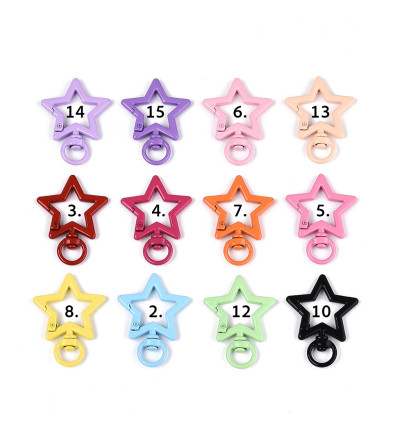 Mousqueton étoile coloré (1pc)