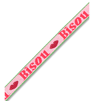 Ruban brodé "Bisou"