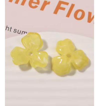pendentif fleur pensée en acétate