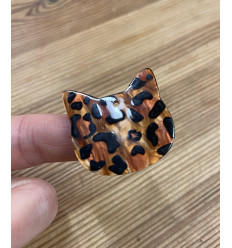 pendentif tête de chat léopard en acétate