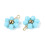 Pendentif fleur tissée bleu foncé