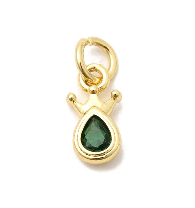 Mini pendentif zircon goutte avec couronne
