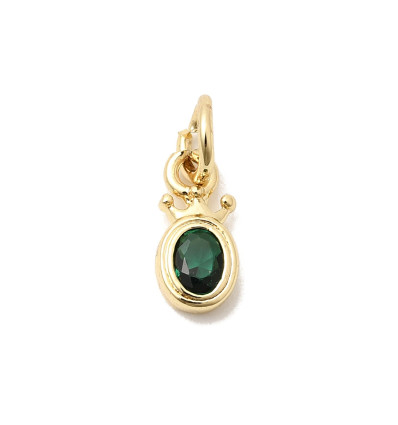Mini pendentif zircon ovale avec couronne