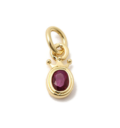 Mini pendentif zircon ovale avec couronne