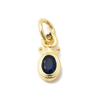 Mini pendentif zircon ovale avec couronne