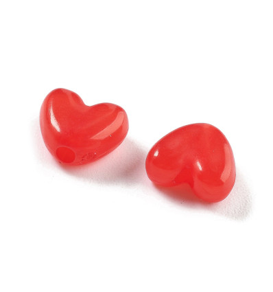 Perle coeur léopard en acrylique
