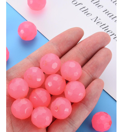 16mm - Perle ronde facettes acrylique