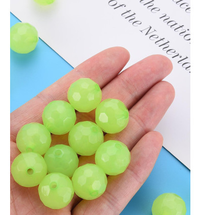 16mm - Perle ronde facettes acrylique