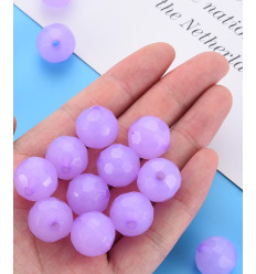 16mm - Perle ronde facettes acrylique