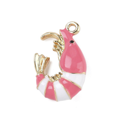 Pendentif crevette rose 