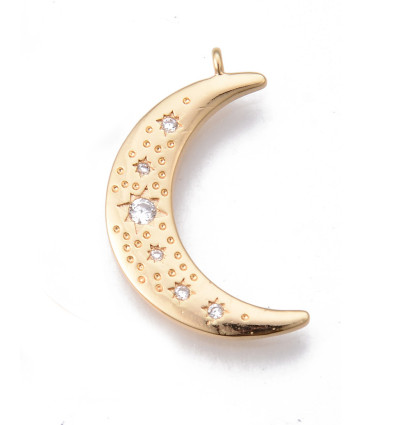 Pendentif lune + zirconium