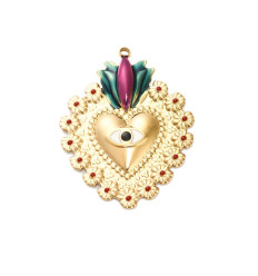 Pendentif coeur ex-voto + oeil