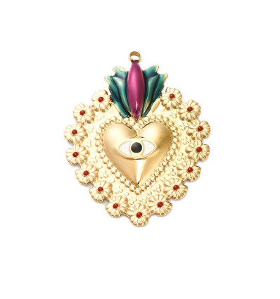 Pendentif coeur ex-voto + oeil