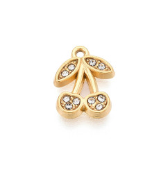 Pendentif cerise + zirconium blanc