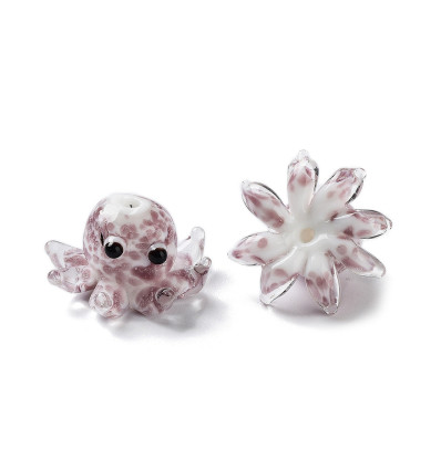 Perle poulpe en verre soufflé