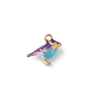 Pendentif oiseau émaillé