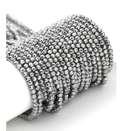 3x2.5mm - Chapelet perle en verre à facettes