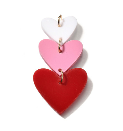 pendentif triple coeur plexi